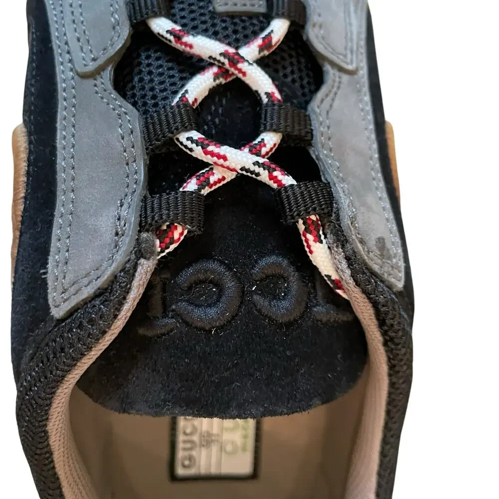 Gucci Run Suede Sneakers Black Interlocking G Men's 11 US 11.5 NEW